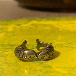 Sterling silver koi ring